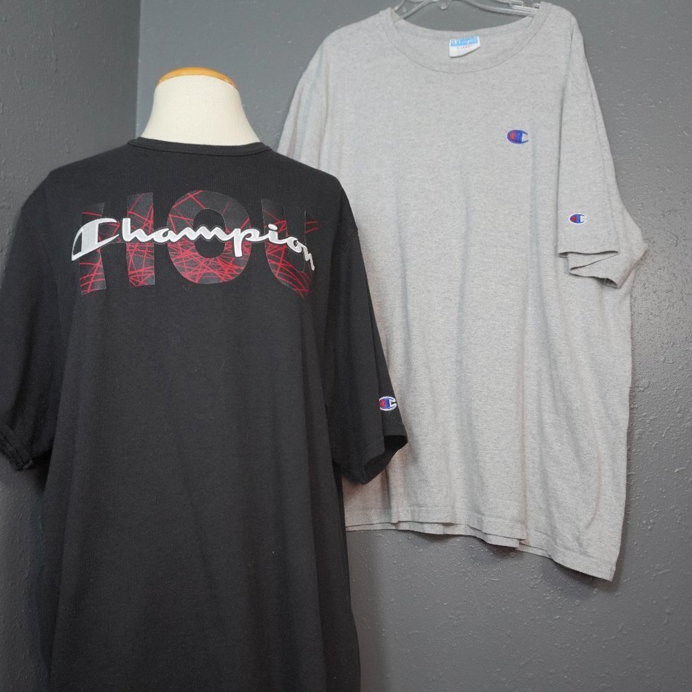 Champion Men Bundle (2) Short Sleeve Black Houston And Grey Casual Shirt Size XL